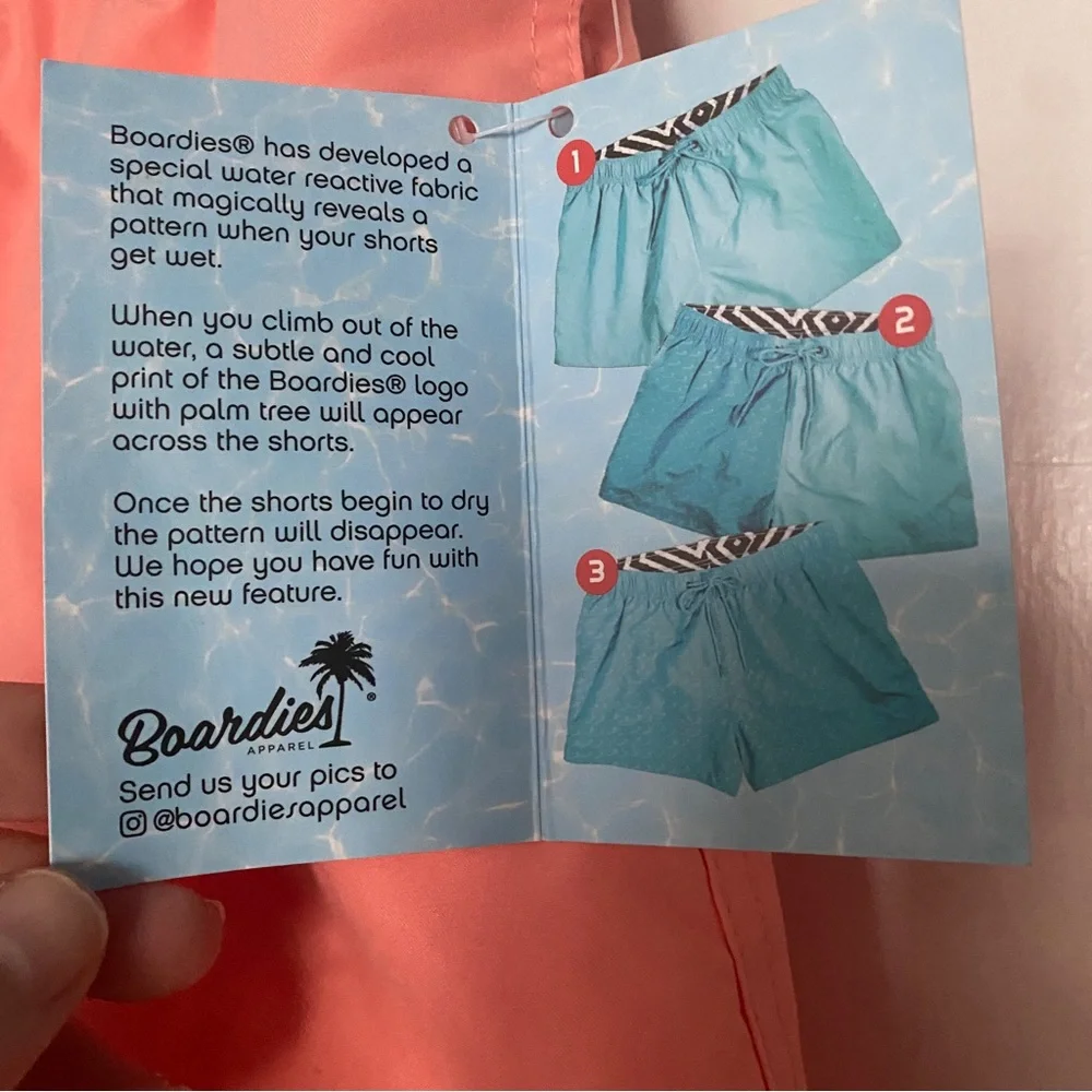 Men’s Boardies Mid Fit Coral Water Reactive Swim Shorts - Large NWT - Picture 9 of 9